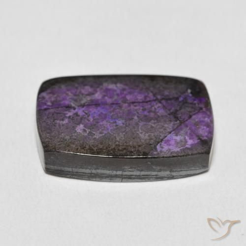 Charoíta Violeta oscuro natural de 19.90 ct, Forma Cojín, Opaco
