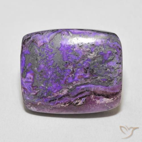 16.78ct Natural Violeta medio Charoíta, Forma Cojín, Opaco