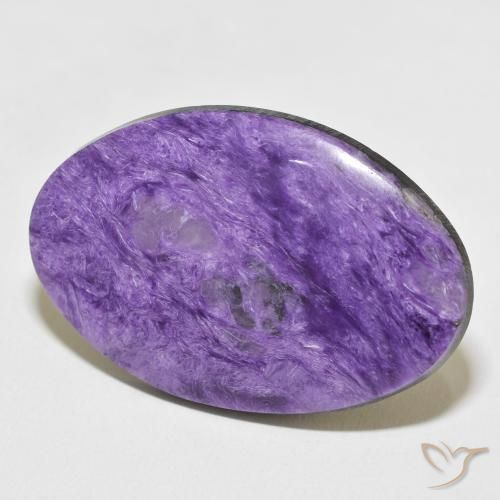 Charoíta Violeta púrpura claro natural de 38.87 ct, Corte Óvalo, Opaco