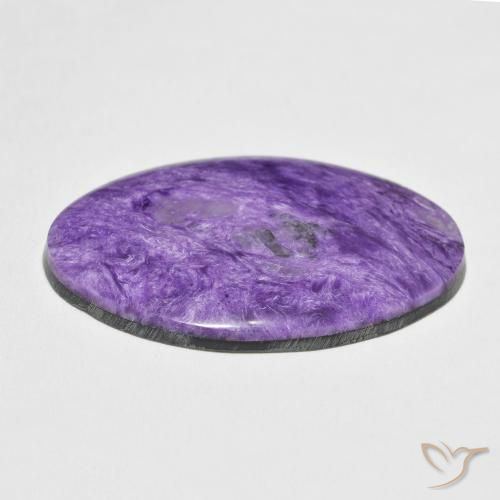 Charoíta Violeta púrpura claro natural de 38.87 ct, Corte Óvalo, Opaco