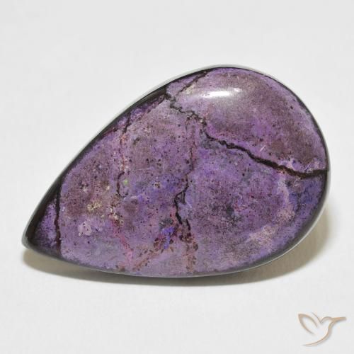 27.14ct Natural Violeta púrpura terciopelo Charoíta, En forma de pera, Opaco