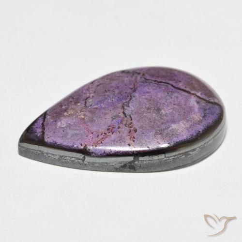 Charoíta Violeta púrpura terciopelo natural de 27.14 ct, En forma de pera, Opaco