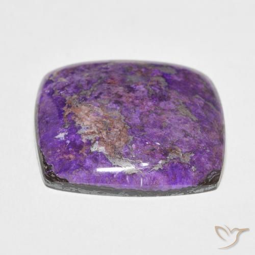 Charoíta Violeta oscuro natural de 23.25 ct, Forma Cojín, Opaco