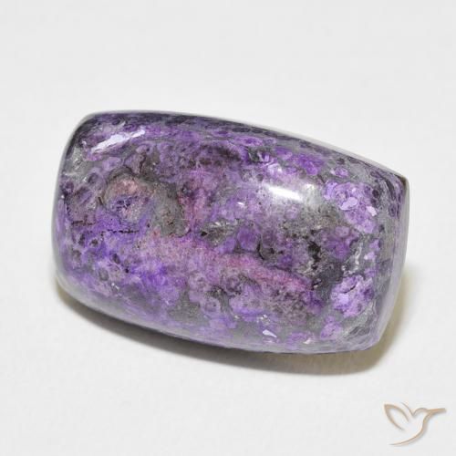 Charoíta Violeta oscuro natural de 14.42 ct, Forma Cojín, Opaco