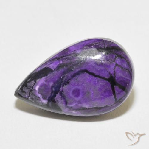 13.29ct Natural Violeta oscuro Charoíta, En forma de pera, Opaco