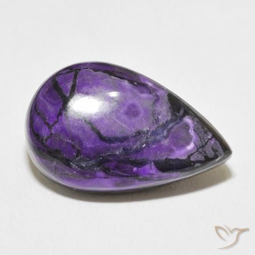 Charoíta Violeta oscuro natural de 13.29 ct, En forma de pera, Opaco