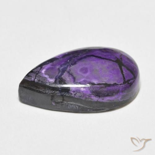 Charoíta Violeta oscuro natural de 13.29 ct, En forma de pera, Opaco