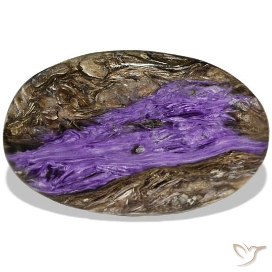 Charoíta violeta natural de 52,72 ct, en forma de pera, opaco