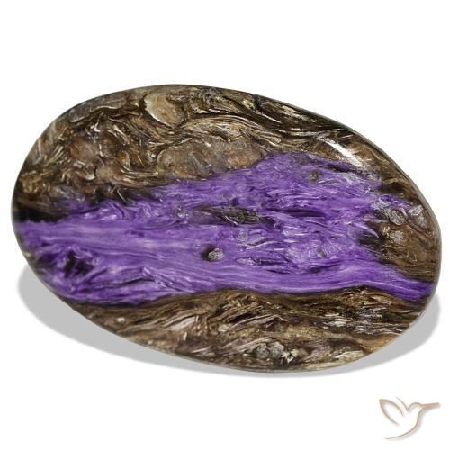 Charoíta violeta natural de 52,72 ct, en forma de pera, opaco