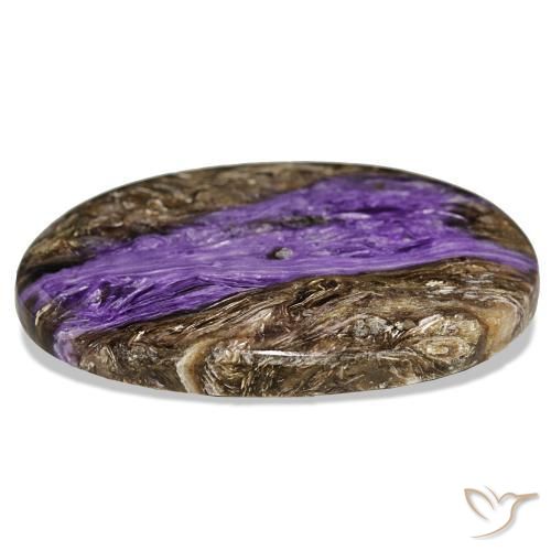 Charoíta violeta natural de 52,72 ct, en forma de pera, opaco