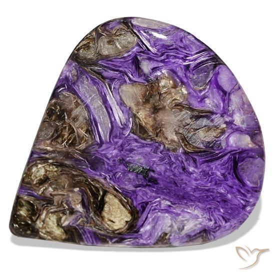 Charoíta violeta natural de 80,16 ct, en forma de pera, opaco