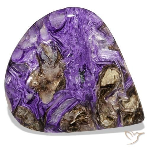 Charoíta violeta natural de 80,16 ct, en forma de pera, opaco