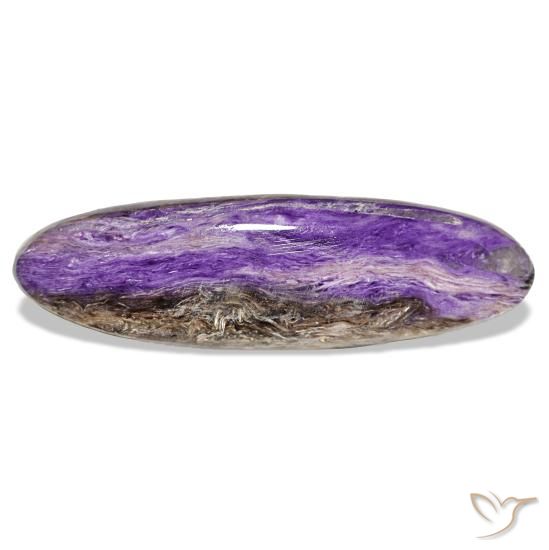 Charoíta violeta natural de 23,32 ct, corte óvalo, opaco
