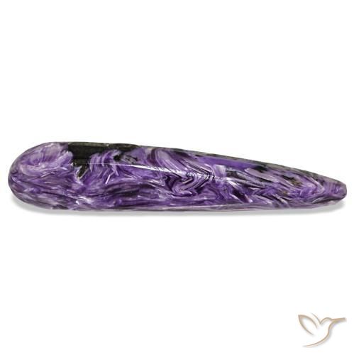 Charoíta violeta natural de 12,66 ct, en forma de pera, opaco