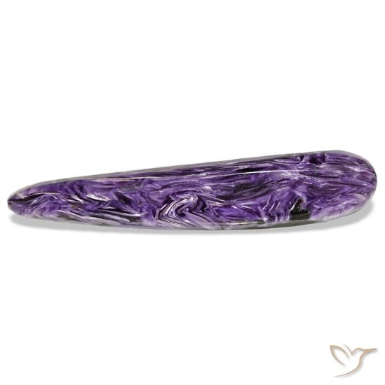 Charoíta violeta natural de 12,66 ct, en forma de pera, opaco