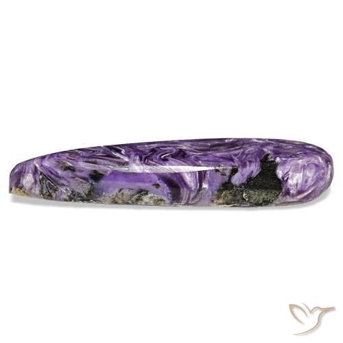Charoíta violeta natural de 12,66 ct, en forma de pera, opaco