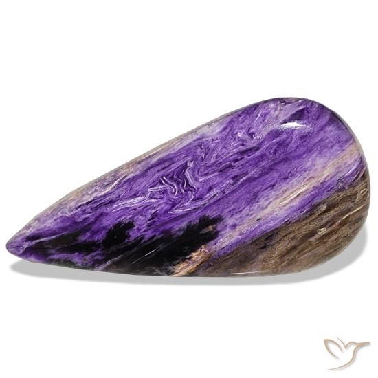 Charoíta violeta de 39,61 ct, en forma de pera, opaco