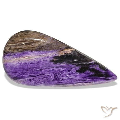Charoíta violeta natural de 39,61 ct, en forma de pera, opaco