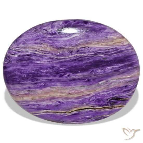 Charoíta violeta natural de 37,34 ct, corte óvalo, opaco