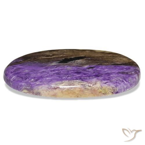 Charoíta violeta natural de 26,14 ct, corte óvalo, opaco