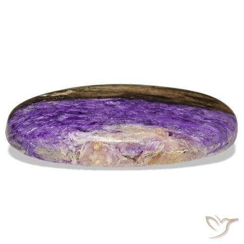 Charoíta violeta natural de 46,40 ct, corte óvalo, opaco