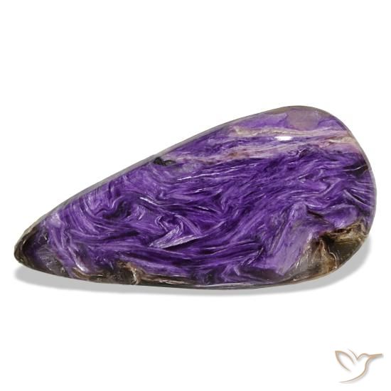 Charoíta violeta de 19,48 ct, en forma de pera, opaco