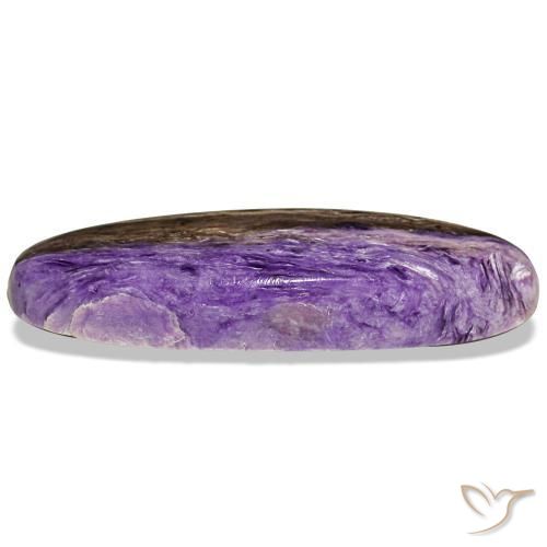Charoíta violeta natural de 14,78 ct, corte óvalo, opaco