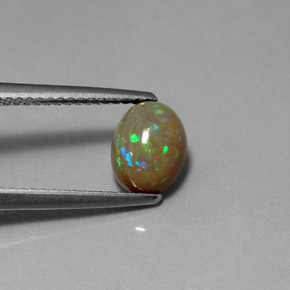 Ópalo chocolate multicolor natural de 1,03 ct, transparente, transparente / translúcido