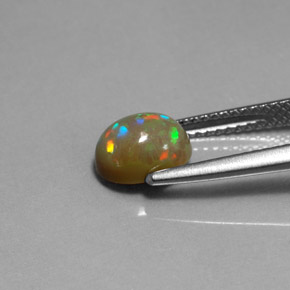 Ópalo chocolate multicolor natural de 1,03 ct, transparente, transparente / translúcido
