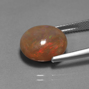Ópalo chocolate multicolor natural de 6,46 ct, transparente, transparente / translúcido