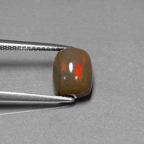 Ópalo chocolate multicolor natural de 1,78 ct, corte cojín, opaco