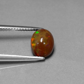 Ópalo chocolate multicolor natural de 2,17 ct, transparente, transparente / translúcido