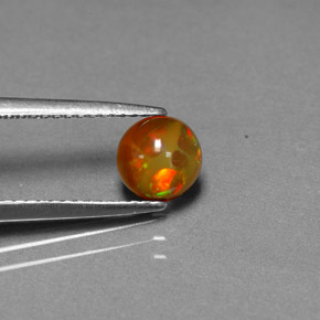 Ópalo chocolate multicolor natural de 0,60 ct, transparente, transparente / translúcido