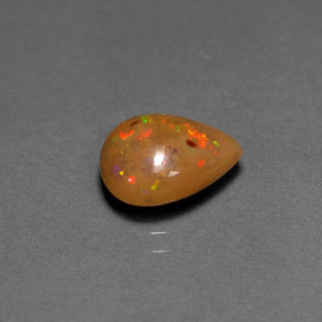 Ópalo chocolate multicolor natural de 1,64 ct, en forma de pera, opaco