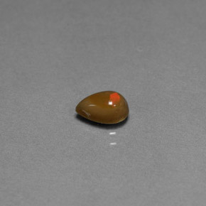 Ópalo chocolate multicolor natural de 0,46 ct, en forma de pera, opaco