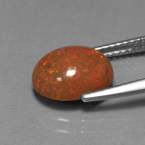 Ópalo de chocolate Multicolor natural de 1.66 ct, Corte Óvalo, Opaco