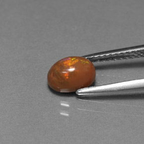 Ópalo de chocolate Multicolor natural de 0.69 ct, Corte Óvalo, Opaco