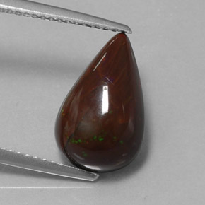 Ópalo chocolate marrón natural de 3,83 ct, en forma de pera, opaco