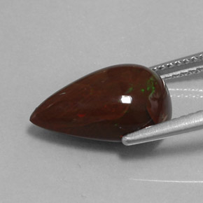 Ópalo chocolate marrón natural de 3,83 ct, en forma de pera, opaco