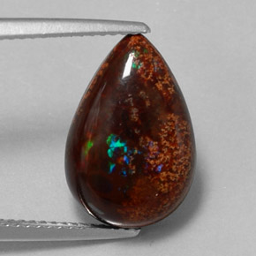 Ópalo de chocolate Multicolor natural de 5.15 ct, En forma de pera, Opaco