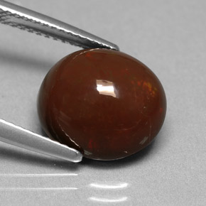 Ópalo de chocolate Multicolor natural de 5.05 ct, Corte Óvalo, Opaco