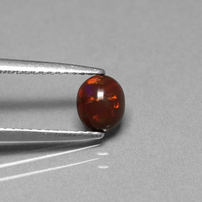 Ópalo de chocolate Multicolor natural de 0.43 ct, Corte Óvalo, Opaco