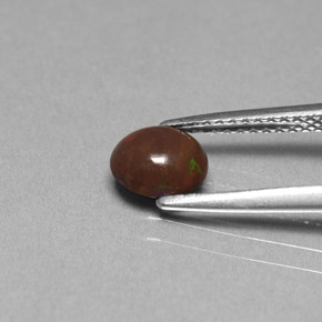 Ópalo de chocolate Multicolor natural de 0.49 ct, Corte Óvalo, Opaco