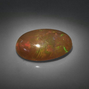Ópalo chocolate multicolor natural de 5,32 ct, corte óvalo, opaco