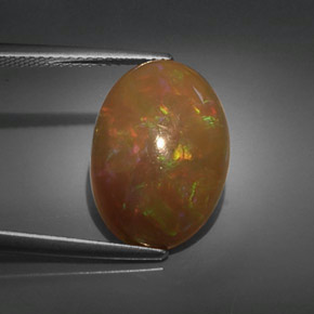 Ópalo chocolate multicolor natural de 5,32 ct, corte óvalo, opaco