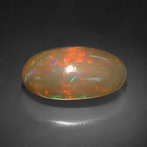 Ópalo chocolate multicolor natural de 10,52 ct, corte óvalo, opaco