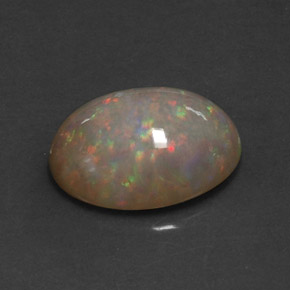 Ópalo chocolate multicolor natural de 5,59 ct, corte óvalo, opaco