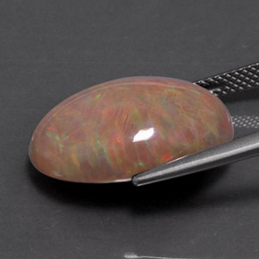 Ópalo de chocolate Multicolor natural de 9.78 ct, Corte Óvalo, Opaco
