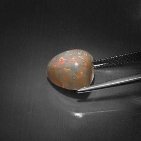Ópalo chocolate multicolor natural de 6,51 ct, trillón, opaco