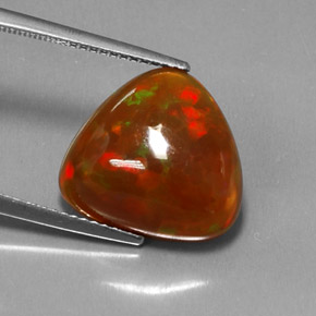 Ópalo chocolate multicolor natural de 5,36 ct, transparente, transparente / translúcido